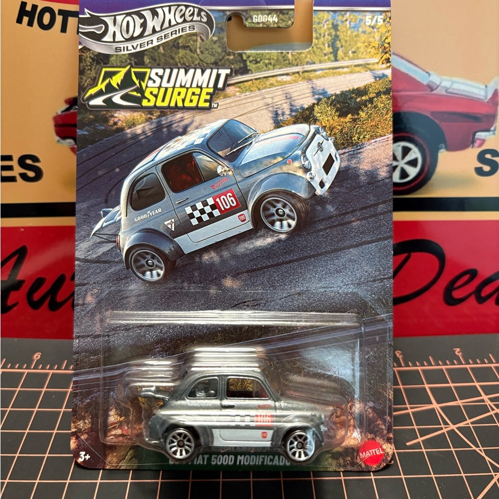 Hot Wheels Summit Surge Fiat 500D Modified Metallic Silver chase car
